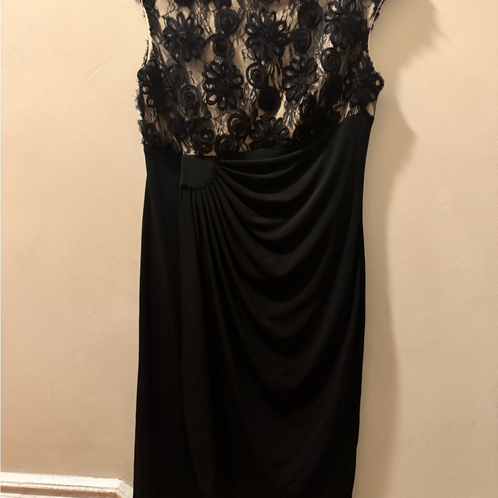 Connected Apparel Black Sheath Midi Dress